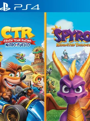 2 JUEGOS EN 1 Spyro MAS Crash Team Racing Nitro Fueled Game Bundle PS4